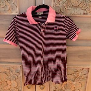 Pebble Beach Kids Pink Black Polo Shirt